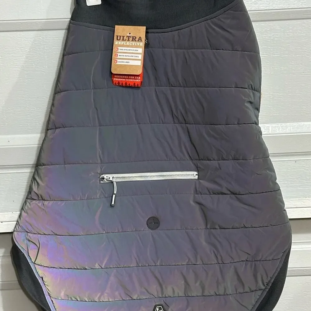 NWT Arcadia Trail Ultra Reflective Dog Jacket - Grey - XS
